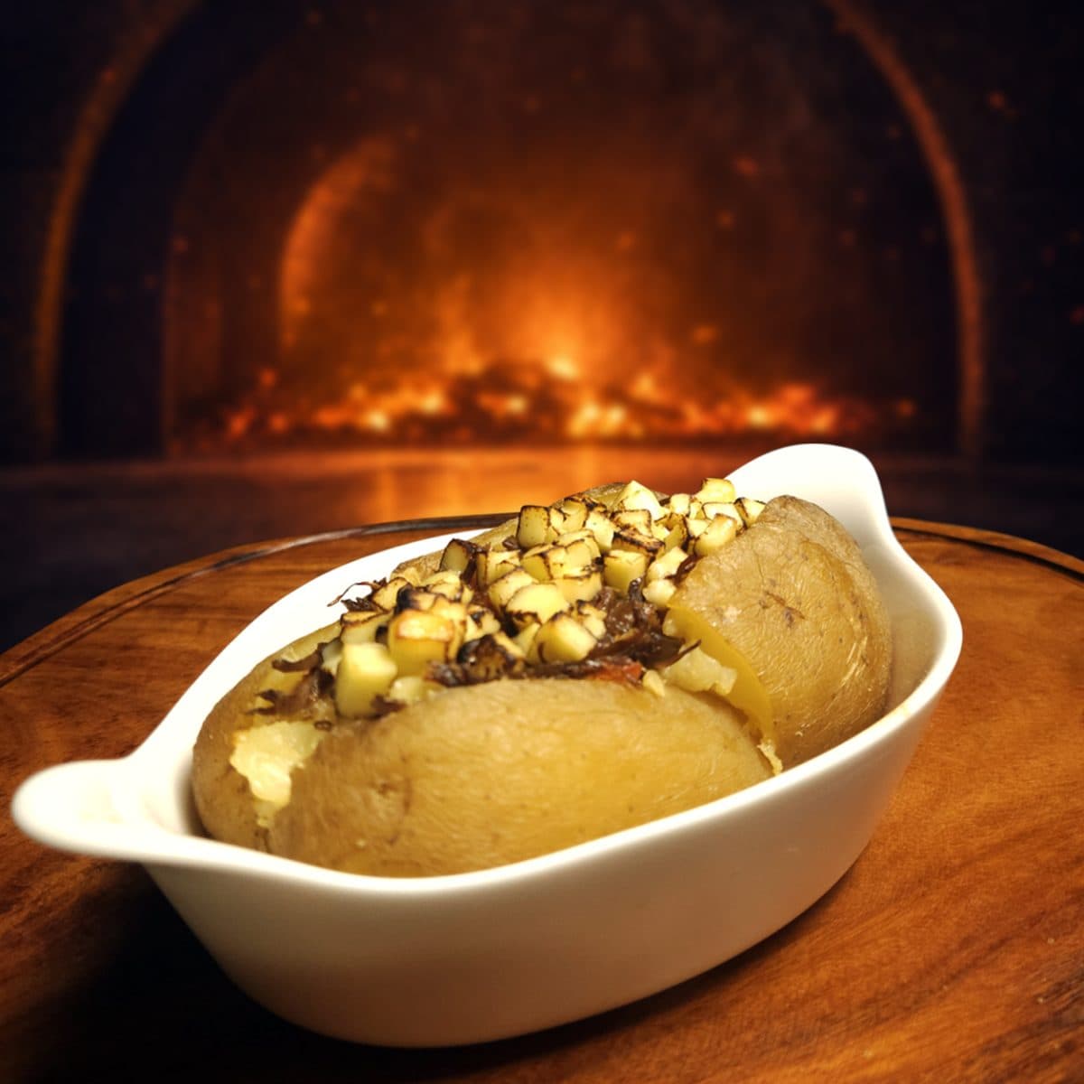 Batata Recheada Carne de Sol com Queijo Coalho